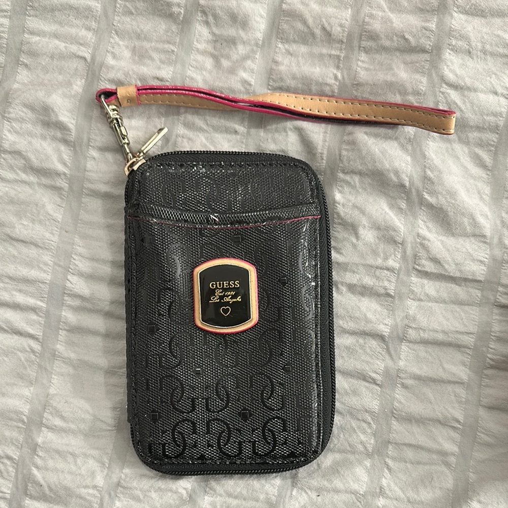 GUESS Black Wristlet Phone Case